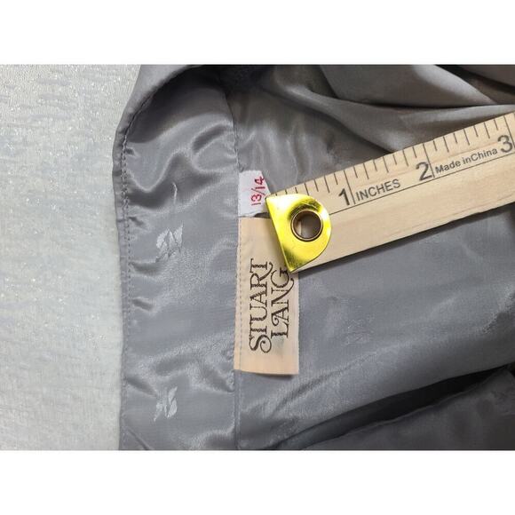 Stuart Lang VTG women's Blouse Gray Size 13/14 Light Academia Proper Career - Picture 6 of 7